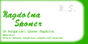 magdolna sponer business card